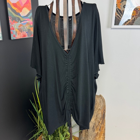 Lane Bryant | Black cinched t shirt | 26 / 28 - Picture 1 of 5